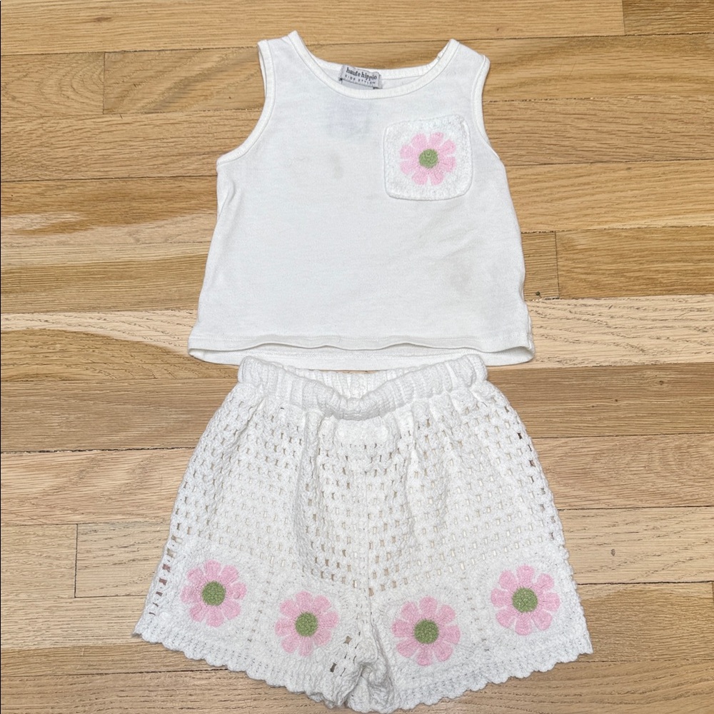 Haute Hippie White and Pink Kids Matching Set
